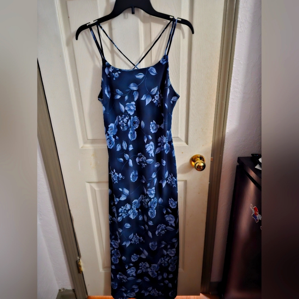 Floral Blue Maxi Dress
